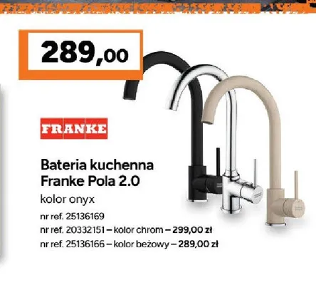 Bateria kuchenna Franke Pola 2,0 onyx promocja w Bricoman