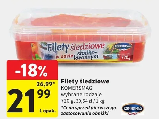 Filety śledziowe w sosie słodko-kwaśnym wybrane rodzaje promocja w Intermarche