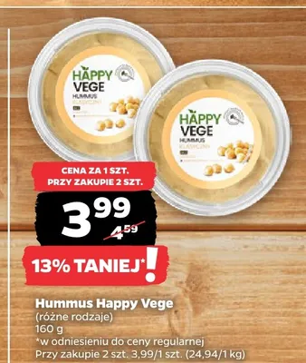 Hummus Happy Vege promocja w Netto