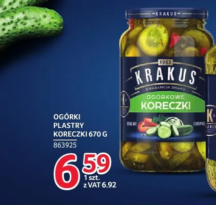 Ogórki plastry koreczki Krakus promocja w Selgros
