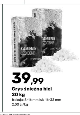 Grys śnieżna biel 20 kg promocja w Bricomarche