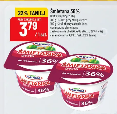 Śmietana 36% promocja w POLOmarket