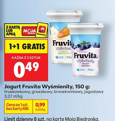 Jogurt wyśmienity brzoskwiniowy promocja w Biedronka