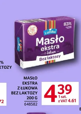 Masło ekstra z Łukowa bez laktozy Lumiko promocja w Selgros