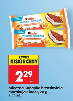 Mleczna Kanapka brzoskwinia marakuja Kinder promocja w Biedronka