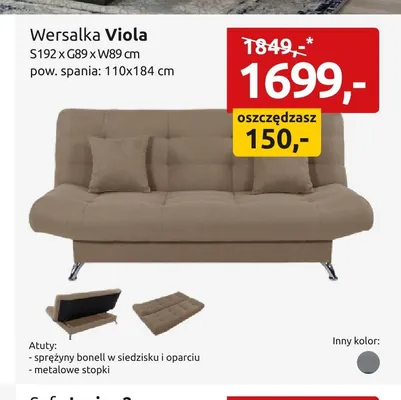Wersalka Viola promocja w Black Red White