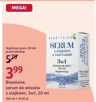 Serum do włosów z olejkiem 3w1 Bioelixire promocja w Rossmann