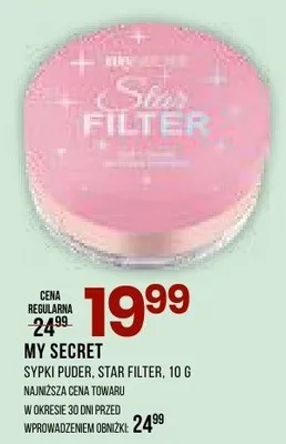 Sypki puder, star filter, 10g promocja w Drogerie Natura