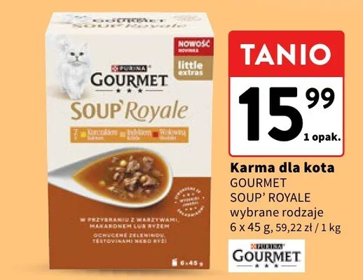 Karma dla kota Gourmet Soup Royale wybrane rodzaje promocja w Intermarche