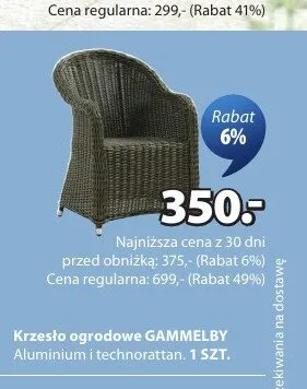 Krzesło ogrodowe GAMMELBY promocja w Jysk
