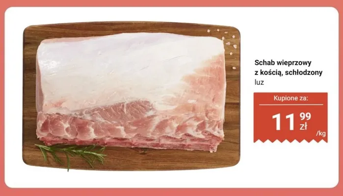 Schab wieprzowy z kością schłodzony luz promocja w Dino