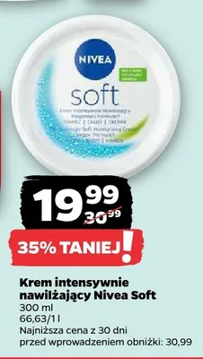 Krem intensywnie nawilżający Nivea Soft promocja w Netto