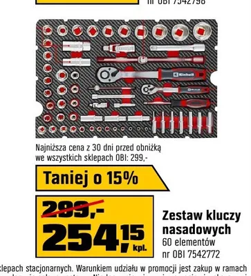 Zestaw kluczy nasadowych 60 elementów promocja w OBI