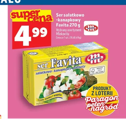Ser sałatkowo-kanapkowy Favita półtłusty promocja w TOPAZ