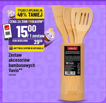 Zestaw akcesoriów bambusowych promocja w POLOmarket