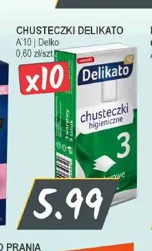 Chusteczki higieniczne Delikato 10-pak promocja w Słoneczko