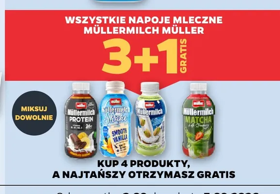 Napoje mleczne Müllermilch Müller promocja w Netto