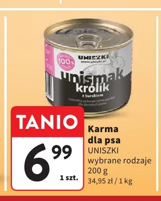 Karma dla psa Uniszki promocja w Intermarche