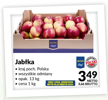 Jabłka Metro Chef promocja w Makro