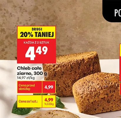 Chleb całe ziarno promocja w Biedronka