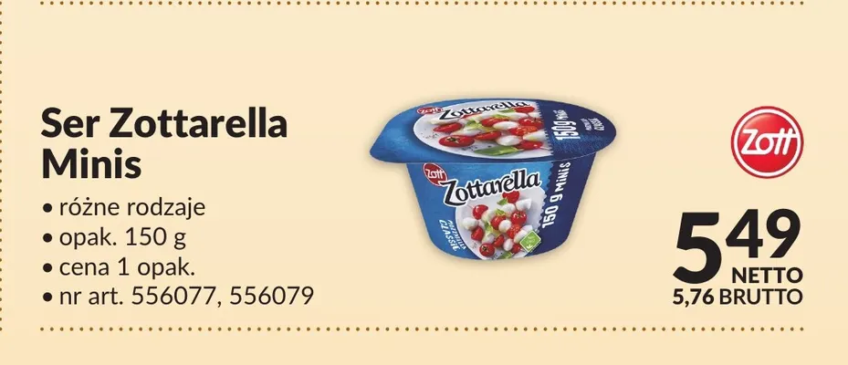 Ser Zottarella Minis Zott promocja w Makro