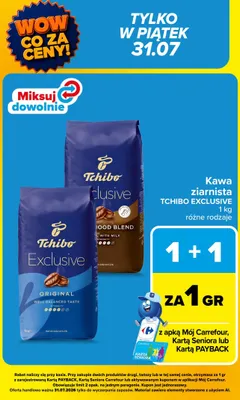 Kawa ziarnista Tchibo Exclusive Original promocja w Carrefour