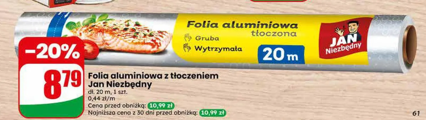 Folia aluminiowa z tłoczeniem Jan Niezbędny 20m promocja w Dino
