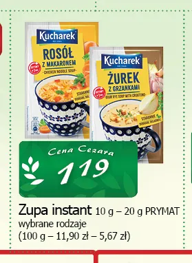 Zupa instant Kucharek promocja w CEZAR Delikatesy