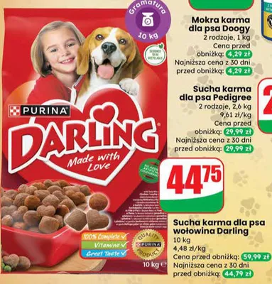 Sucha karma dla psa wołowina promocja w Dino