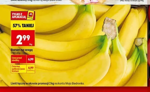 Banan na wagę promocja w Biedronka