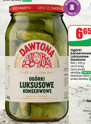 Ogórki konserwowe luksusowe promocja w Dino