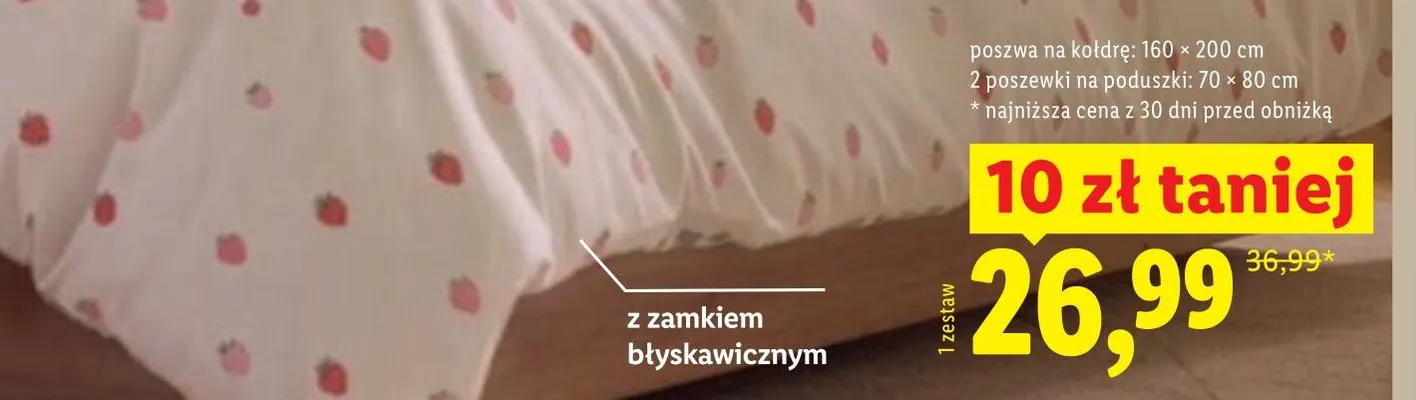 Pościel dwustronna z mikrowłókna satynowego LIVARNO 160x200 cm promocja w Lidl