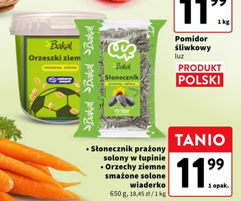 Słonecznik prażony solony w łupinie Bakal promocja w Intermarche