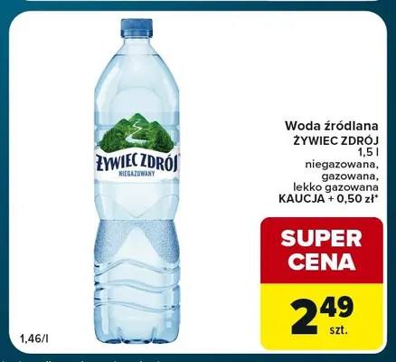 Woda źródlana niegazowana Żywiec Zdrój promocja w Globi