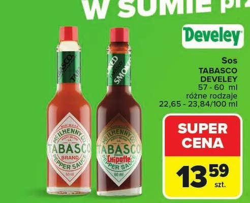 Sos Tabasco Pepper Sauce Develey promocja w Carrefour