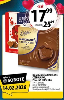 Bomboniera nadziane czekoladki, praliny od serca promocja w Arhelan