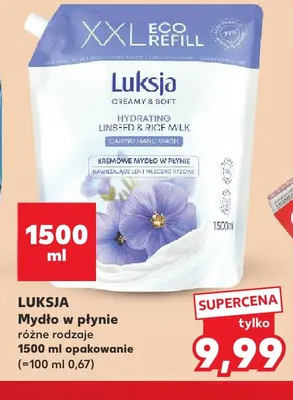 Mydło w płynie Luksja Creamy & Soft Hydrating Linseed & Rice Milk promocja w Kaufland