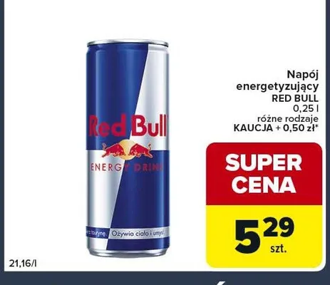 Napój energetyzujący Red Bull promocja w Globi