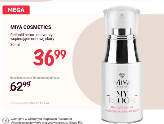 Retinoid serum do twarzy wspierające odnowę skóry Miya Cosmetics promocja w Rossmann