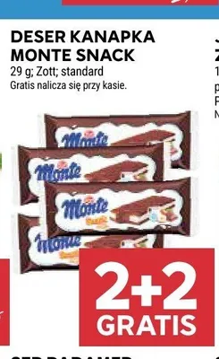 Deser mleczny Monte Snack promocja w Stokrotka