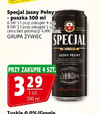 Piwo Specjal Jasny Pełny promocja w Prim Market