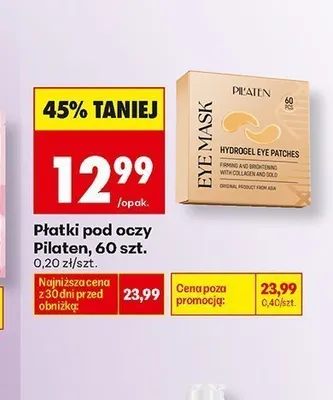 Płatki pod oczy Pilaten promocja w Biedronka