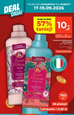 Koncentrat do płukania tkanin Tesori d'Oriente Ayurveda promocja w Dealz
