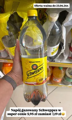 Napój gazowany Schweppes Indian Tonic promocja w Dino
