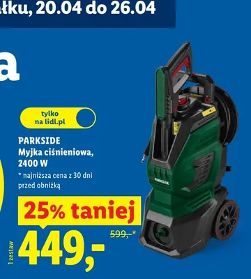 Myjka ciśnieniowa Parkside 2400W promocja w Lidl