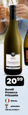 Wino musujące Borelli Prosecco Frizzante promocja w Netto