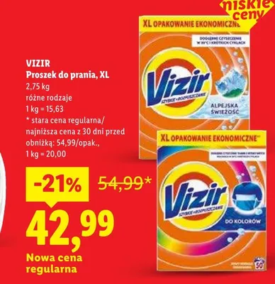 Proszek do prania VIZIR XL promocja w Lidl