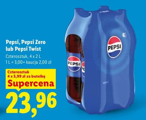 Napój gazowany Pepsi Zero 4-pak promocja w Lidl