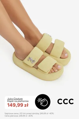Klapki na platformie Juicy Couture promocja w CCC