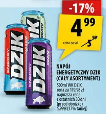 Napój energetyczny Dzik promocja w Arhelan